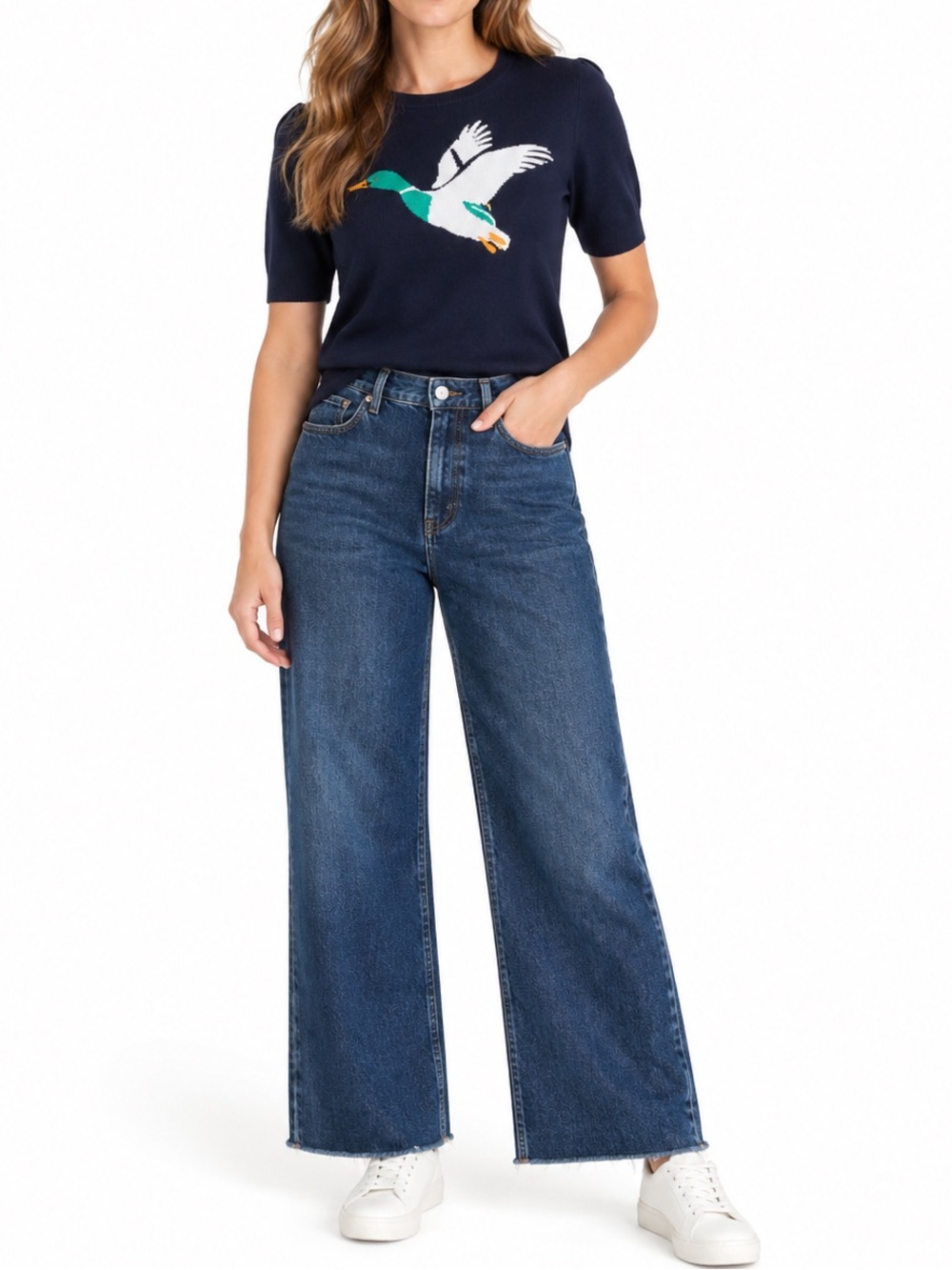 Free Assembly | Medium-Dark wash Crop Jeans Sz 8 EUC